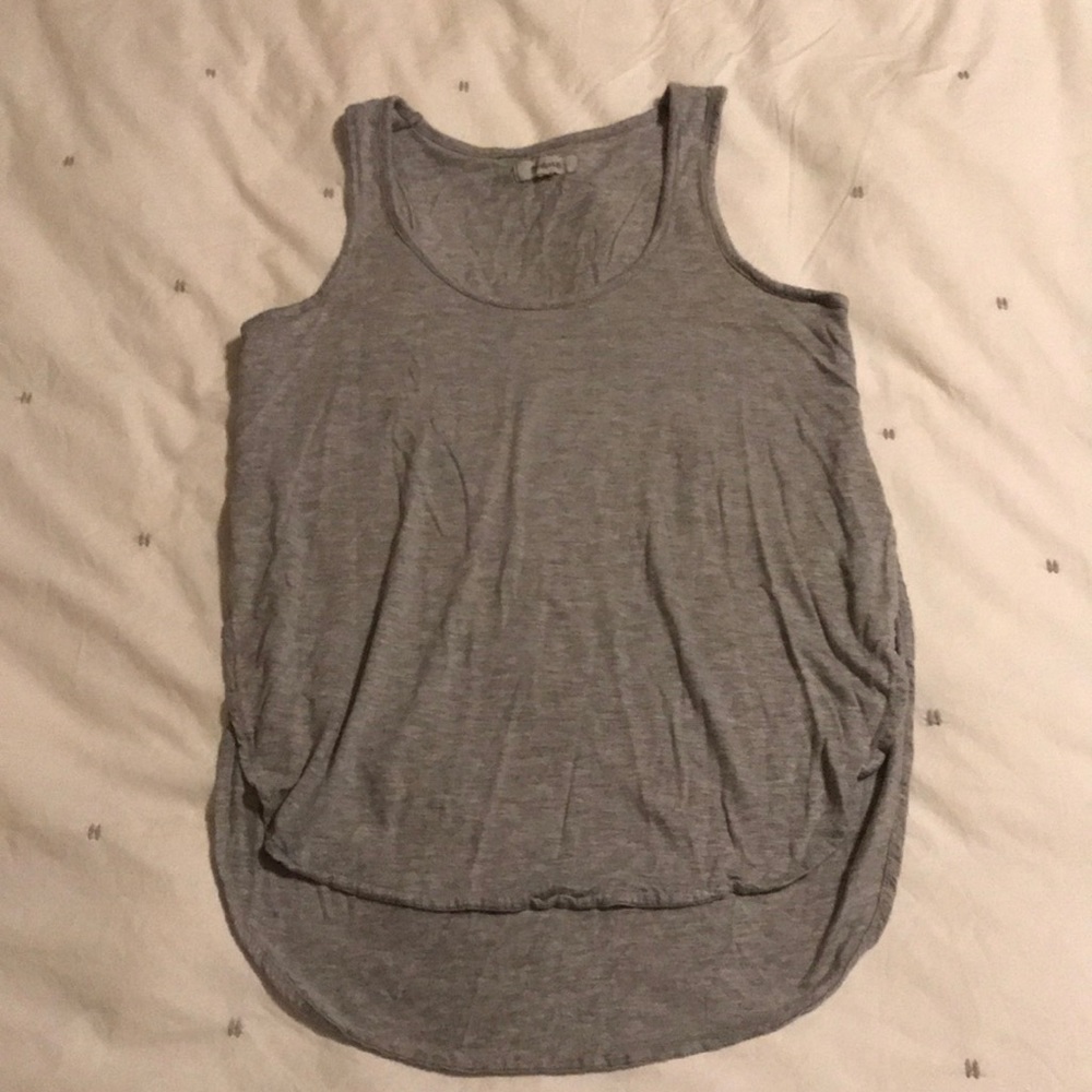 Grey slit side tank top